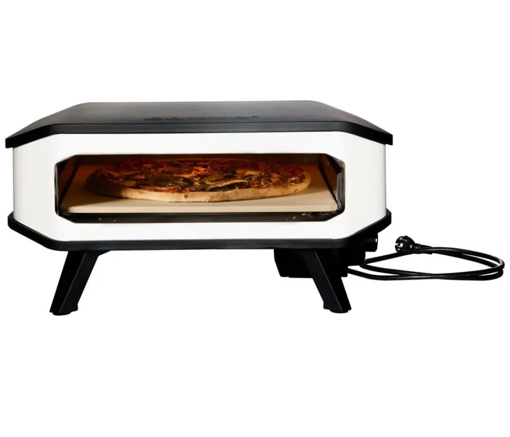 cozze® Pizzaöfen - Cozze Pizzaofen elektrisch 42 cm (17"), inkl. Pizzastein & Hitzeschild, ca. B61/H31/T61 cm Weiß