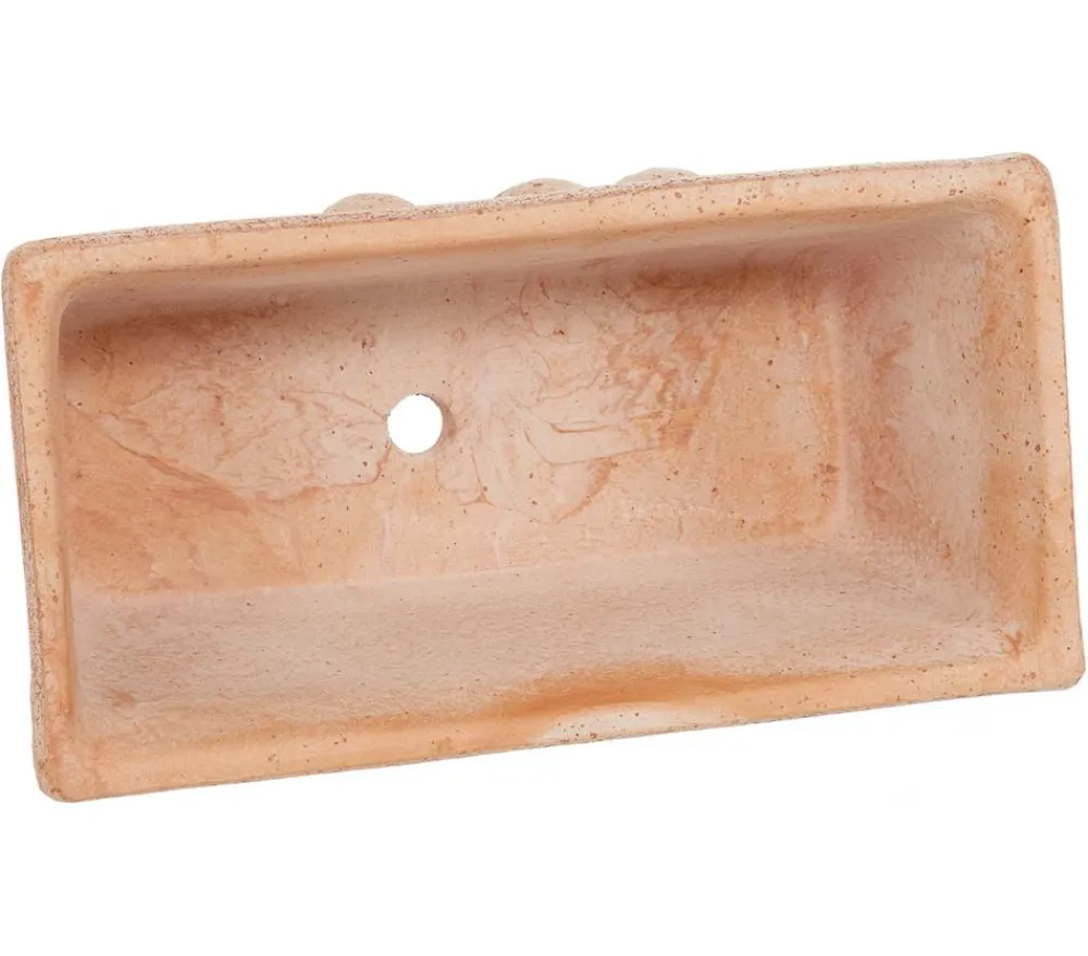 Degrea -Blumenkasten mit Olivendekor Terrakotta Hot
