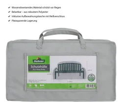 Dehner Abdeckhaube für 2-Sitzer Bank, , ca. B130/H85/T65 cm Grau Outlet