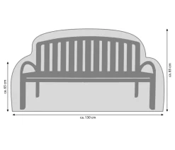Dehner Abdeckhaube für 2-Sitzer Bank, , ca. B130/H85/T65 cm Grau Outlet