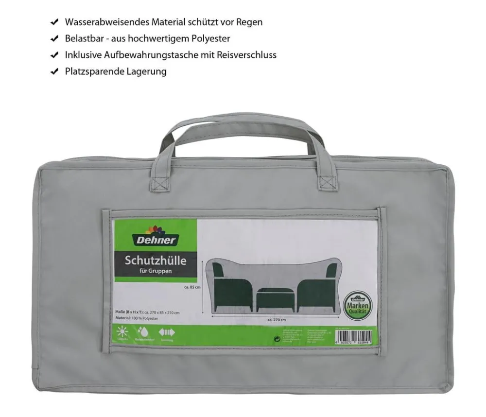 Dehner Schutzhüllen - Abdeckhaube für Sitzgruppen, Grau