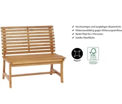 Dehner 2-Sitzer Gartenbänke|Gartenbänke Holz - Akazienbank Paisley, 2-Sitzer