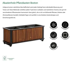 Dehner Akazienholz-Pflanzkasten Boston, rechteckig, ca. B86 cm Online