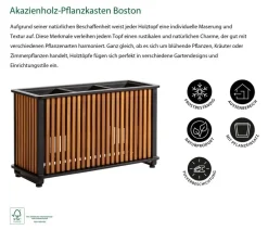 Dehner Pflanzkübel & Blumenkästen - Akazienholz-Pflanzkasten Boston, rechteckig, ca. B86 cm