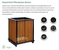 Dehner Akazienholz-Pflanzkasten Boston, quadratisch, ca. H50 cm Hot