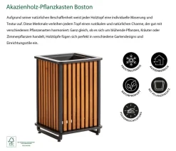 Dehner Pflanzkübel & Blumenkästen - Akazienholz-Pflanzkasten Boston, quadratisch, ca. H50 cm