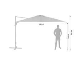 Dehner Sonnenschirme > Ampelschirm Zypern, quadratisch, ca. B300/T300 cm