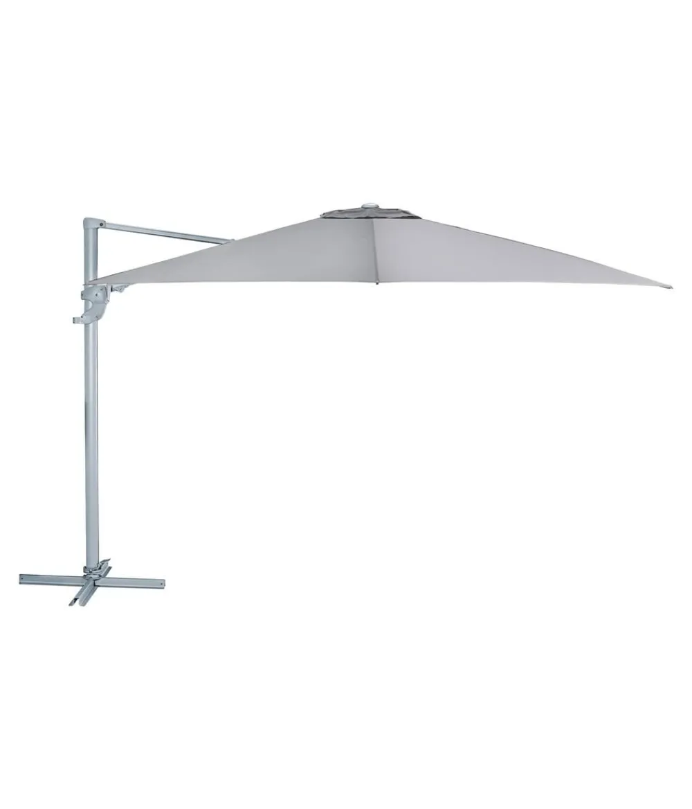 Dehner Sonnenschirme - Ampelschirm Zypern, quadratisch, ca. B300/T300 cm Hellgrau