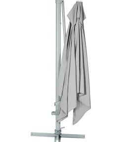 Dehner Sonnenschirme - Ampelschirm Zypern, quadratisch, ca. B300/T300 cm Hellgrau