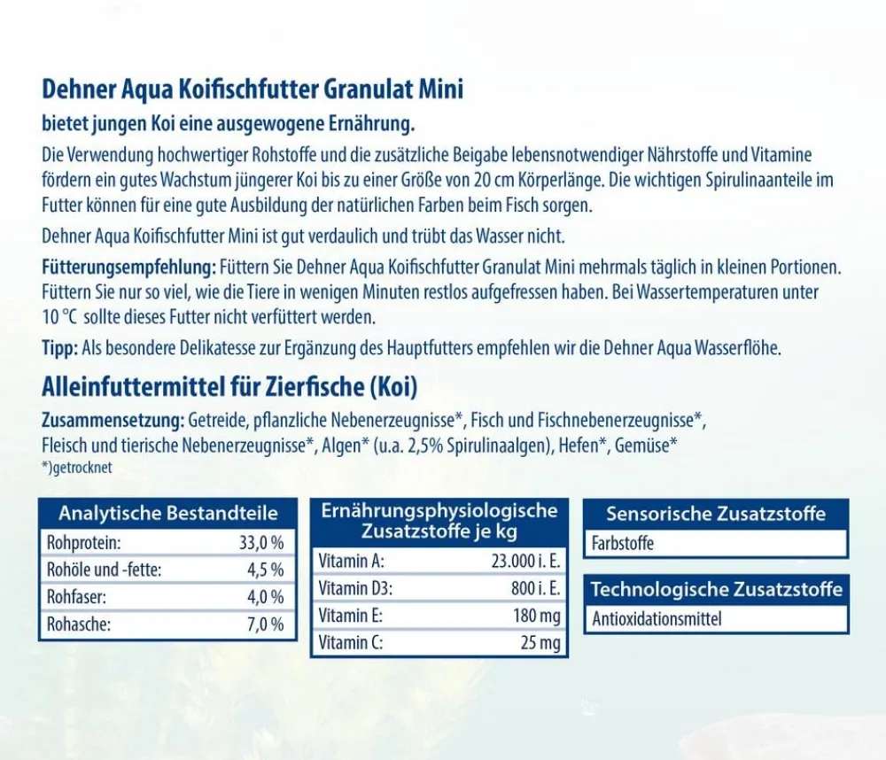 Dehner Aqua Koifischfutter Granulat Mini Online