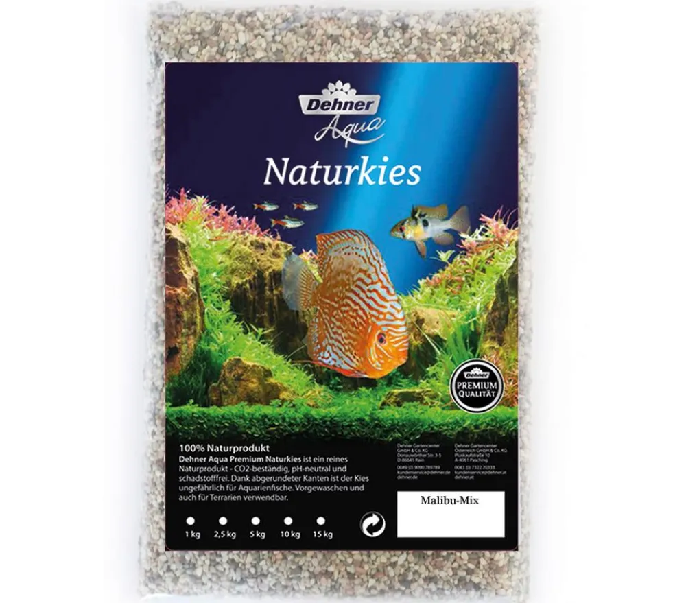 Dehner Aqua Premium Naturkies Malibu, 2-3 mm, 15 kg Hellgrau Hot
