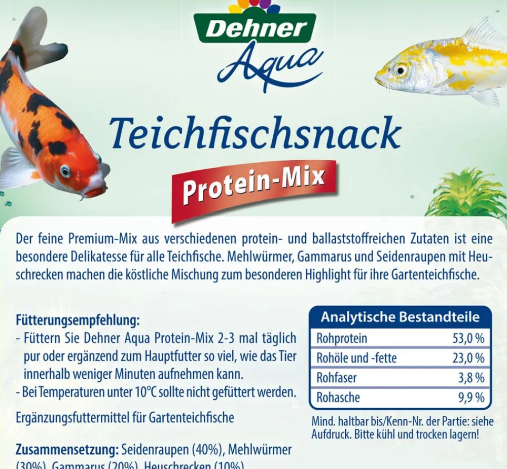 Dehner Aqua Gartenteich·TeichfischFutter|Teichfischfutter > Teichfischsnack Protein-Mix, 200 g