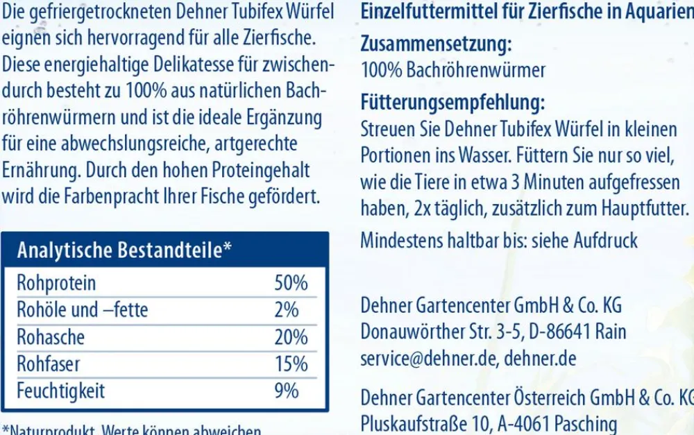 Dehner Aqua Fischfutter > Tubifex Würfel