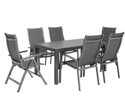 Dehner Ausziehtisch Chicago Dark, ca. B160-210/H75/T90 cm Dunkelgrau Hot