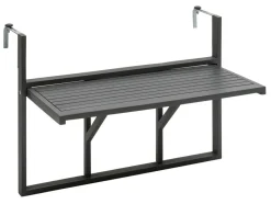 Dehner Balkontische|Balkontische - Balkonhängetisch, ca. B90/H65/T41,7 cm Dunkelgrau