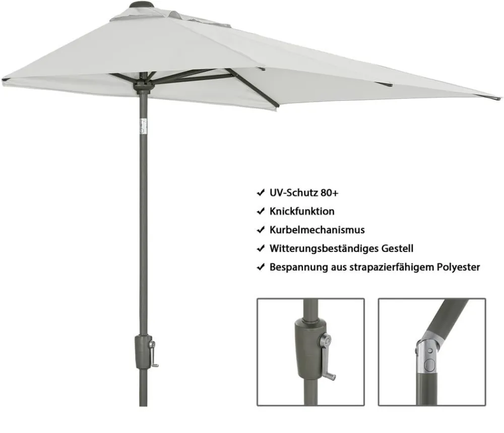 Dehner Balkonschirm Chios, rechteckig, ca. B210/T130 cm Taupe Outlet