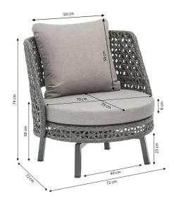 Dehner Balkonmöbel-Sets|Balkonmöbel-Sets - Balkonset Nizza, 3-teilig