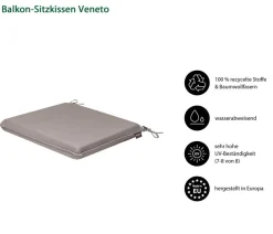 Dehner Sitzkissen|Sitzauflagen > Balkon-Sitzkissen Veneto, ca. B45/H4/T40 cm
