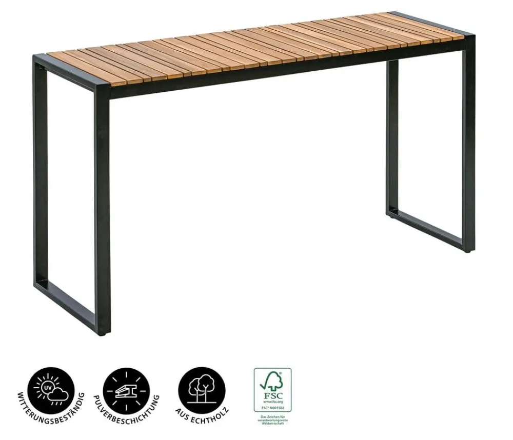 Dehner Gartentische Holz|Balkontische > Balkontisch Chicago Wood, ca. B133/H74,5/T42 cm