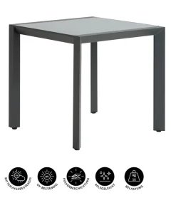 Dehner Balkontische - Balkontisch Cleveland ca. B80/H76/T80 cm Dunkelgrau
