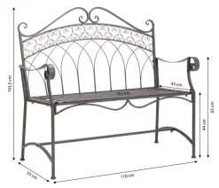 Dehner Bank Antik, 2-Sitzer Braun Outlet