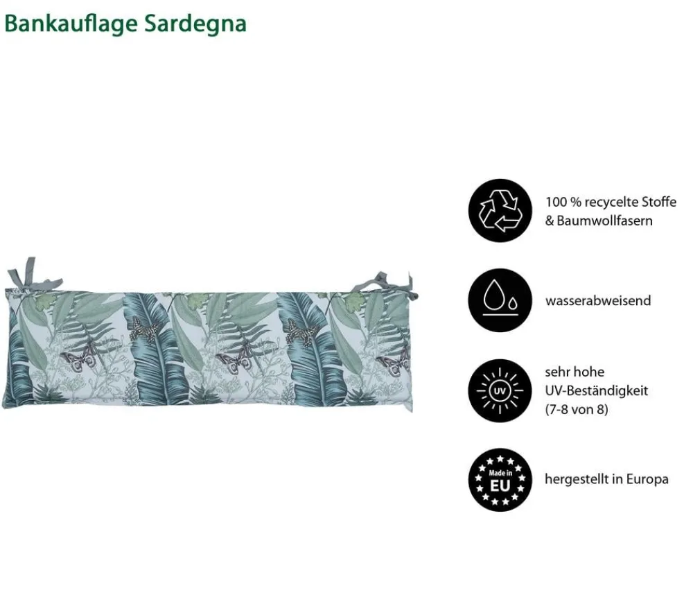 Dehner Sitzauflagen > Bankauflage Sardegna 2-Sitzer, ca. B116/H6/T47 cm