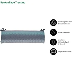Dehner Sitzauflagen - Bankauflage Trentino 3-Sitzer, ca. B156/H6/T47 cm