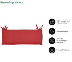 Dehner Sitzauflagen > Bankauflage Veneto 2-Sitzer, ca. B116/H6/T47 cm