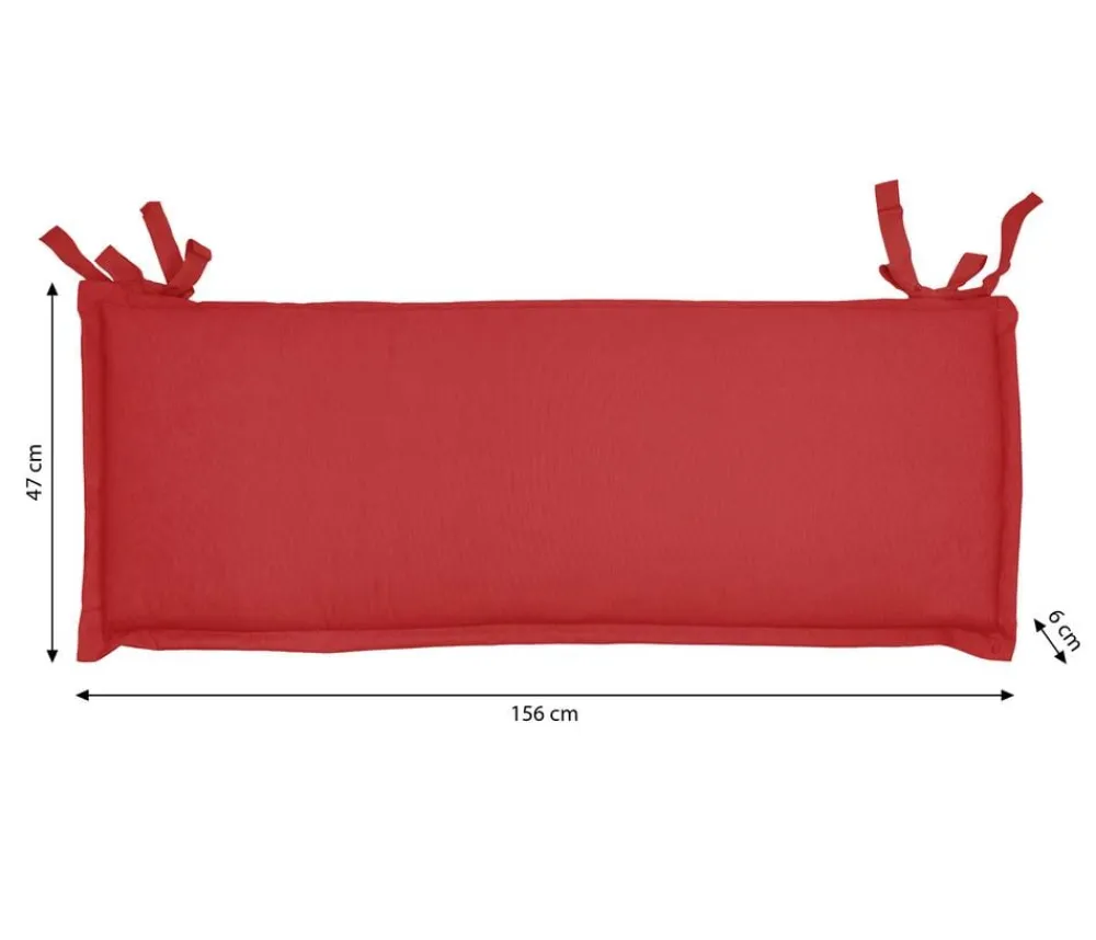 Dehner Bankauflage Veneto 3-Sitzer, ca. B156/H6/T47 cm Rot Best
