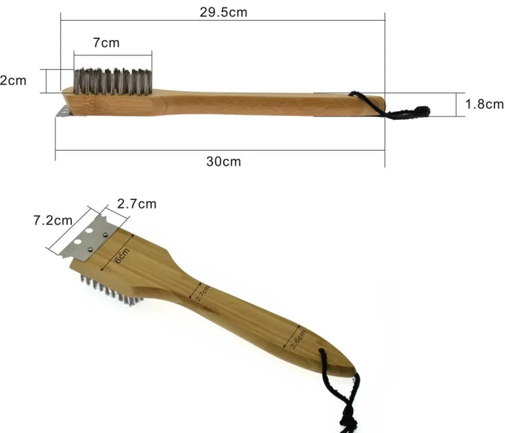 Dehner Grillreiniger & -Bürsten - BBQ Bambus-Grillbürste, ca. B30 cm Hellbraun