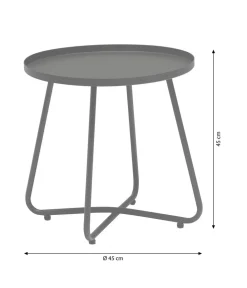 Dehner Gartentische Metall|Beistelltische - Beistelltisch Ibiza, ca. Ø45/H45 cm Anthrazit