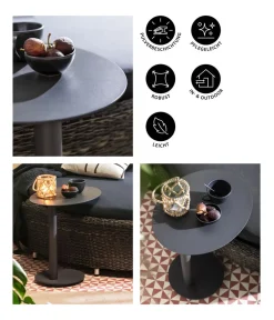 Dehner Balkonmöbel Aluminium|Gartentische Aluminium > Beistelltisch Mika, ca. Ø50/H50 cm