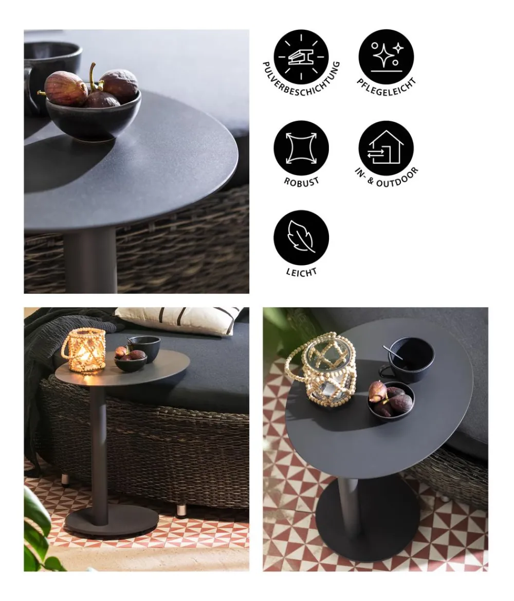 Dehner Balkonmöbel Aluminium|Gartentische Aluminium > Beistelltisch Mika, ca. Ø50/H50 cm