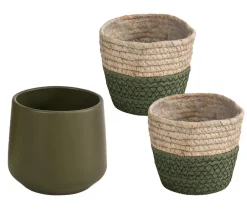 Dehner Übertopf-Set Grün Starter, 3-teilig Hot