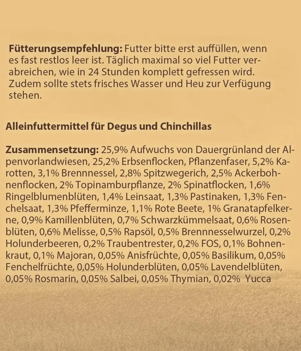 Dehner Best Nature Kleintierfutter - Degu-/Chinchillafutter Superfood Mix