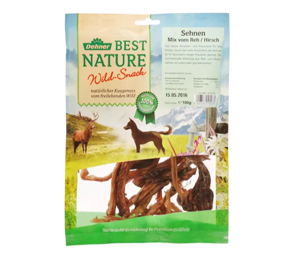 Dehner Best Nature Hundeleckerlies - Hundesnack Sehnen-Mix, 100 g