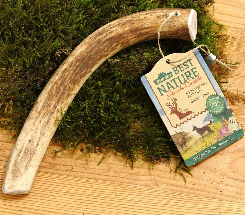 Dehner Best Nature Hundeleckerlies - Hundesnack Kaustange vom Rothirsch, ganz