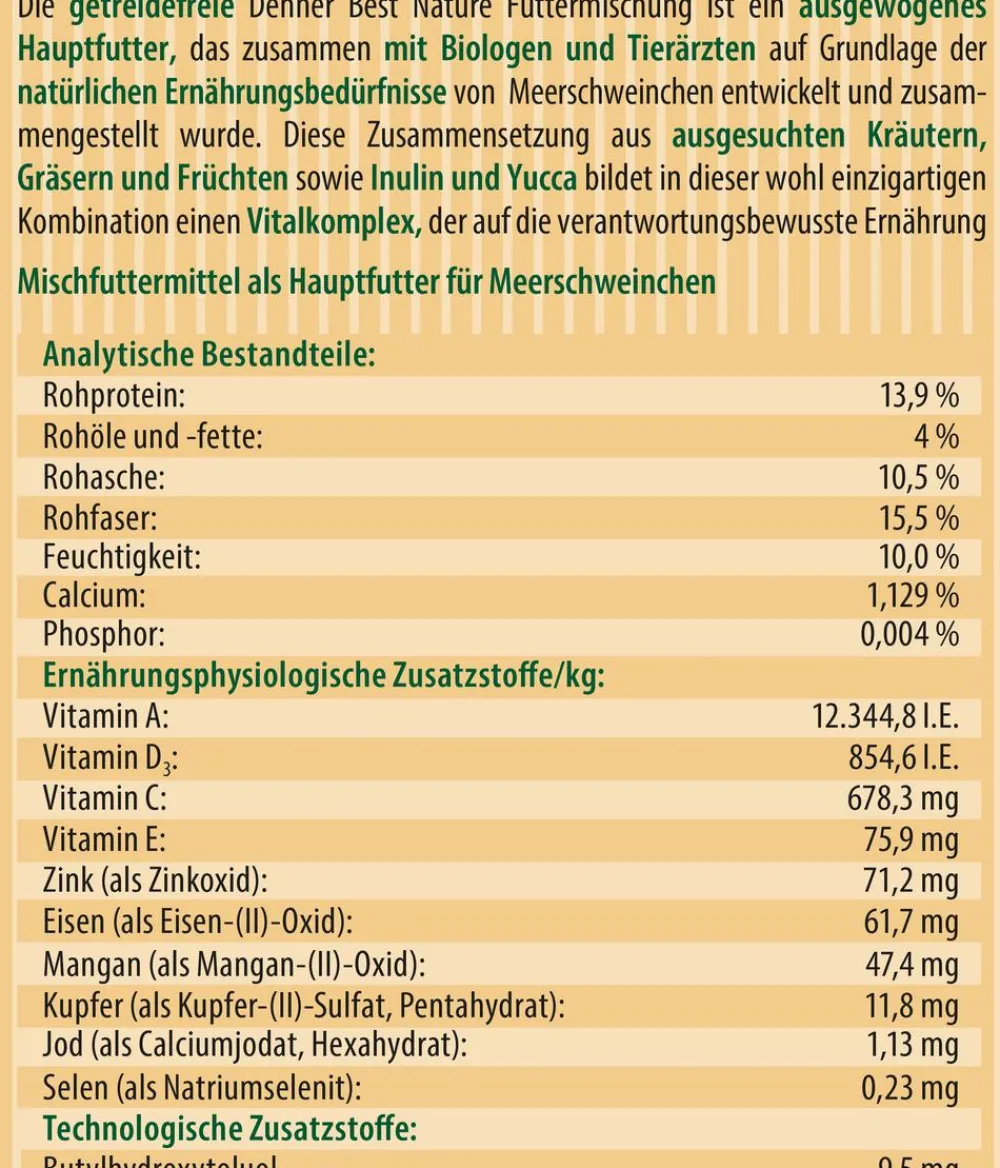 Dehner Best Nature Kleintierfutter > Meerschweinchenfutter, 2 kg