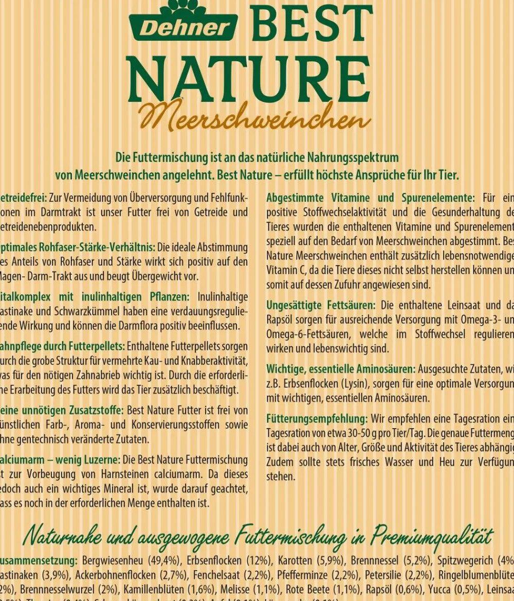 Dehner Best Nature Kleintierfutter > Meerschweinchenfutter, 2 kg