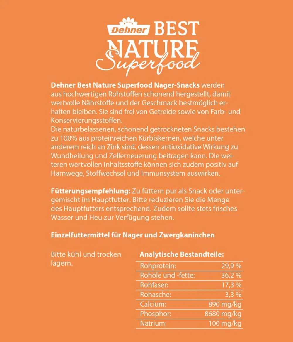 Dehner Best Nature Nagersnacks > Nagersnack Superfood Pure Kürbiskerne, 125 g