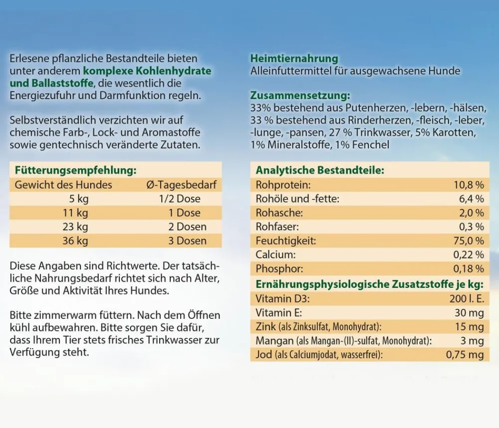 Dehner Best Nature Nassfutter Hund > Nassfutter für Hunde Adult