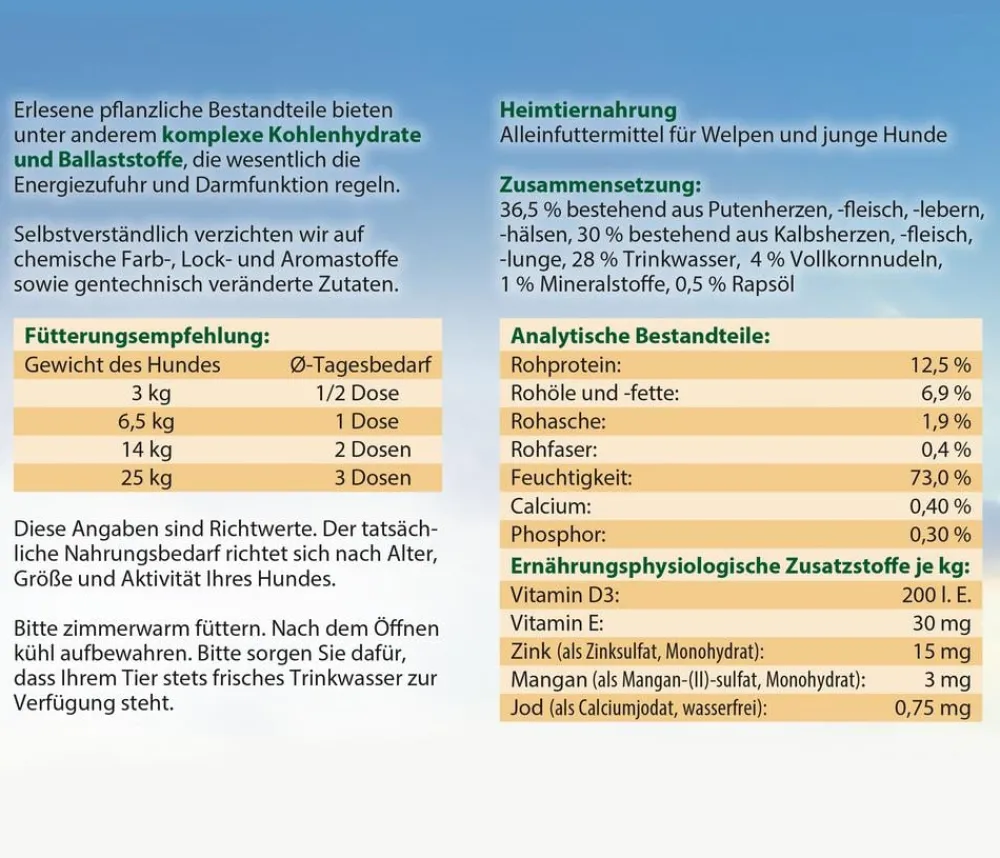 Dehner Best Nature Nassfutter Hund - Nassfutter für Hunde Junior, Kalb & Pute