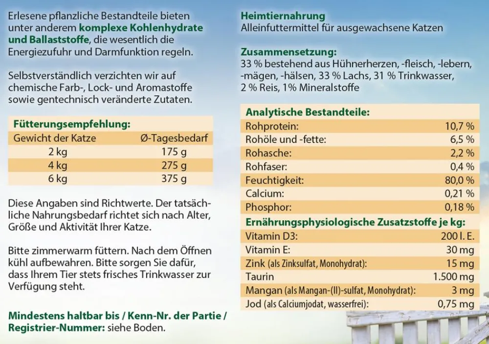 Dehner Best Nature Nassfutter Katze - Nassfutter für Katzen Adult, /400 g