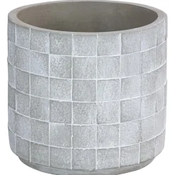 Dehner Orchideentöpfe|Blumentöpfe & Übertöpfe - Beton-Übertopf Geli, rund, Hellgrau