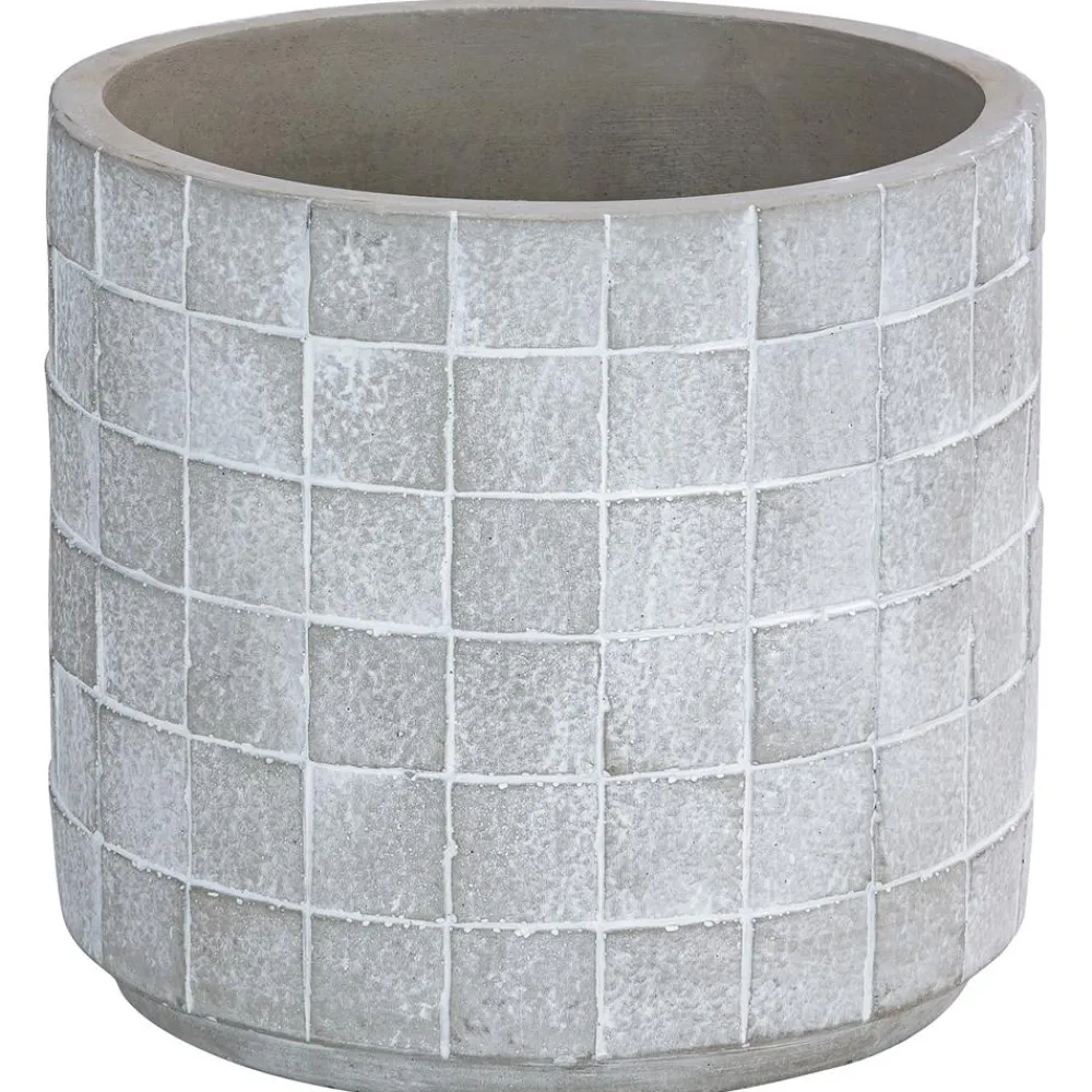 Dehner Orchideentöpfe|Blumentöpfe & Übertöpfe - Beton-Übertopf Geli, rund, Hellgrau