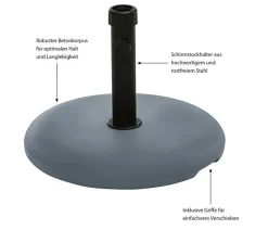 Dehner Schirmständer - Betonschirmständer, 25 kg Schwarz
