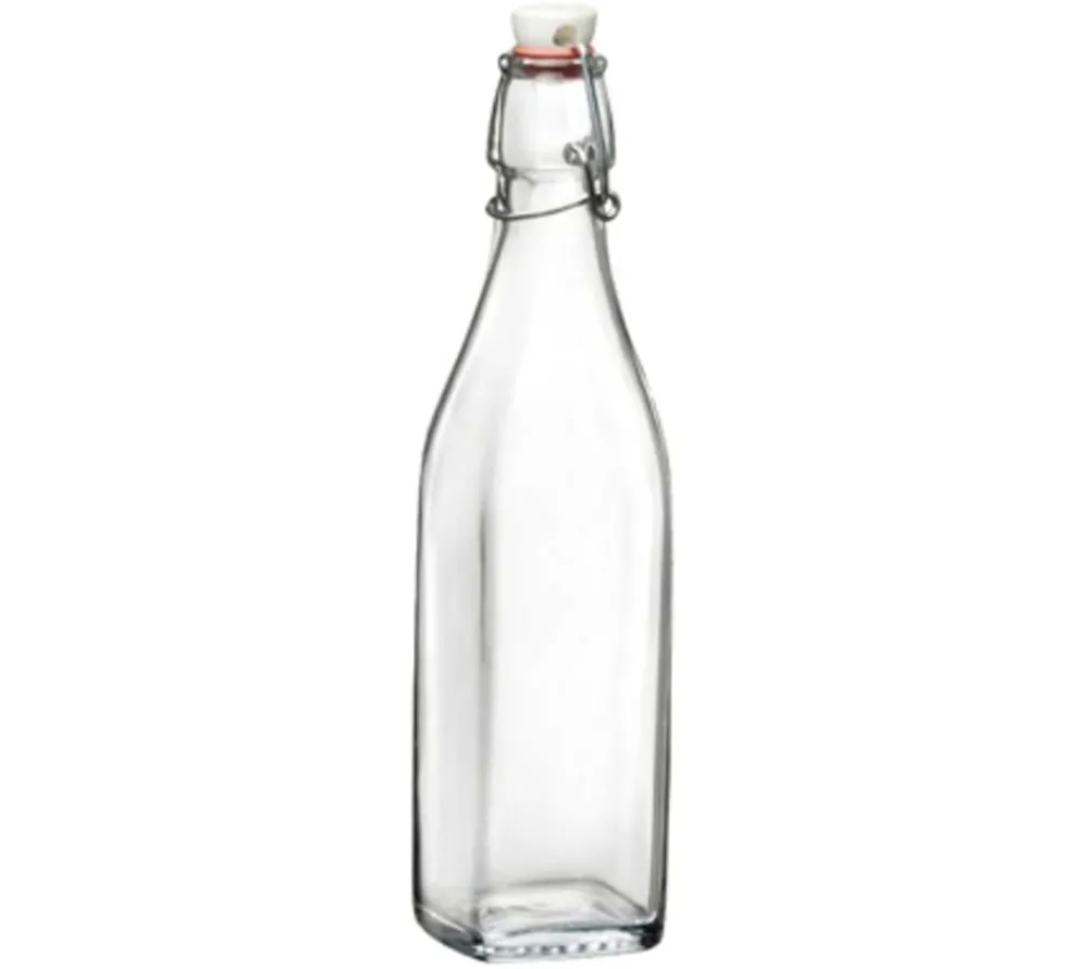 Dehner Bügelverschlussflasche Vierkant, 500 ml Transparent Discount
