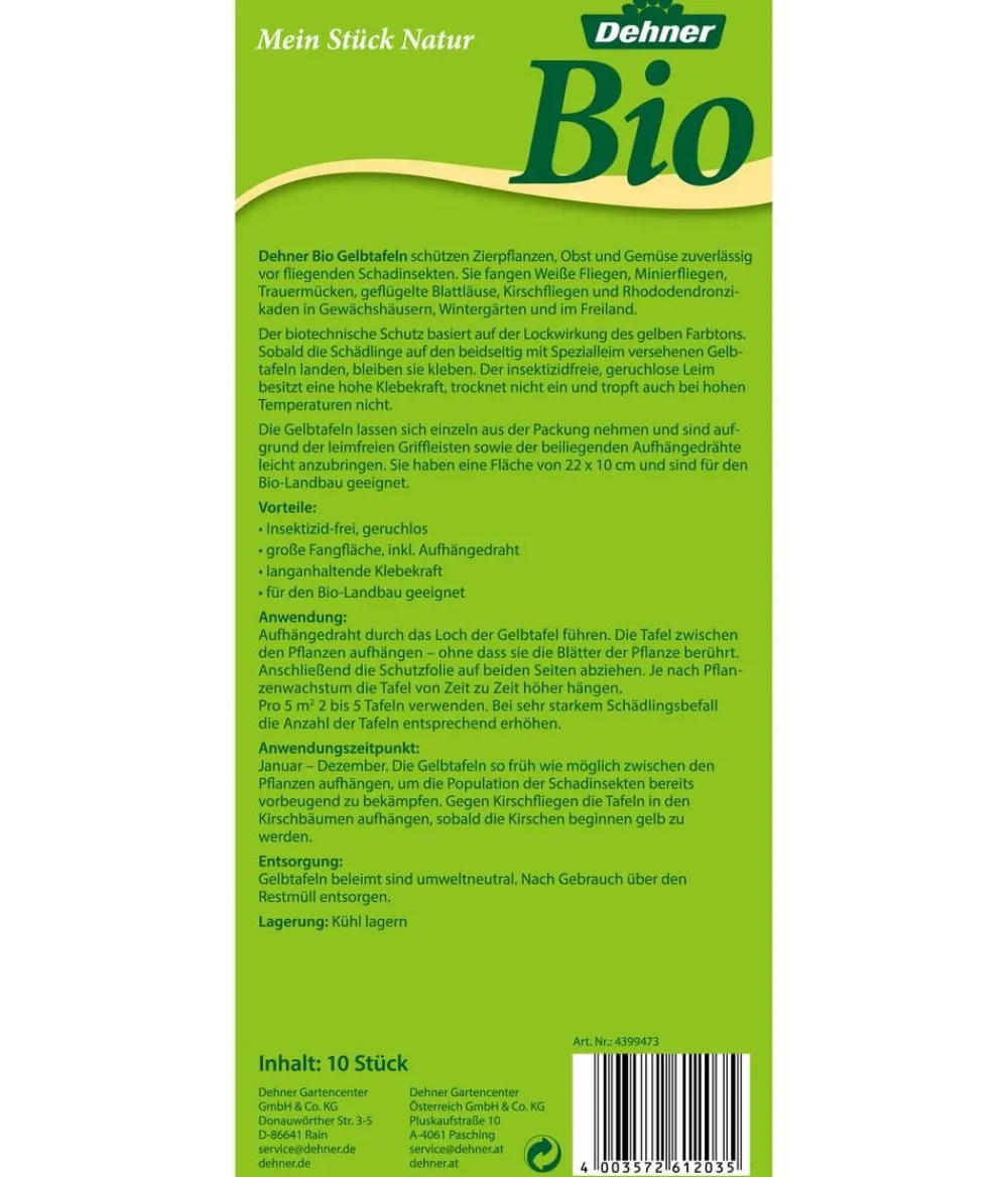 Dehner Bio Schädlingsbekämpfungsmittel|Insektenschutz & Fallen - Gelbtafeln, 10er-Set