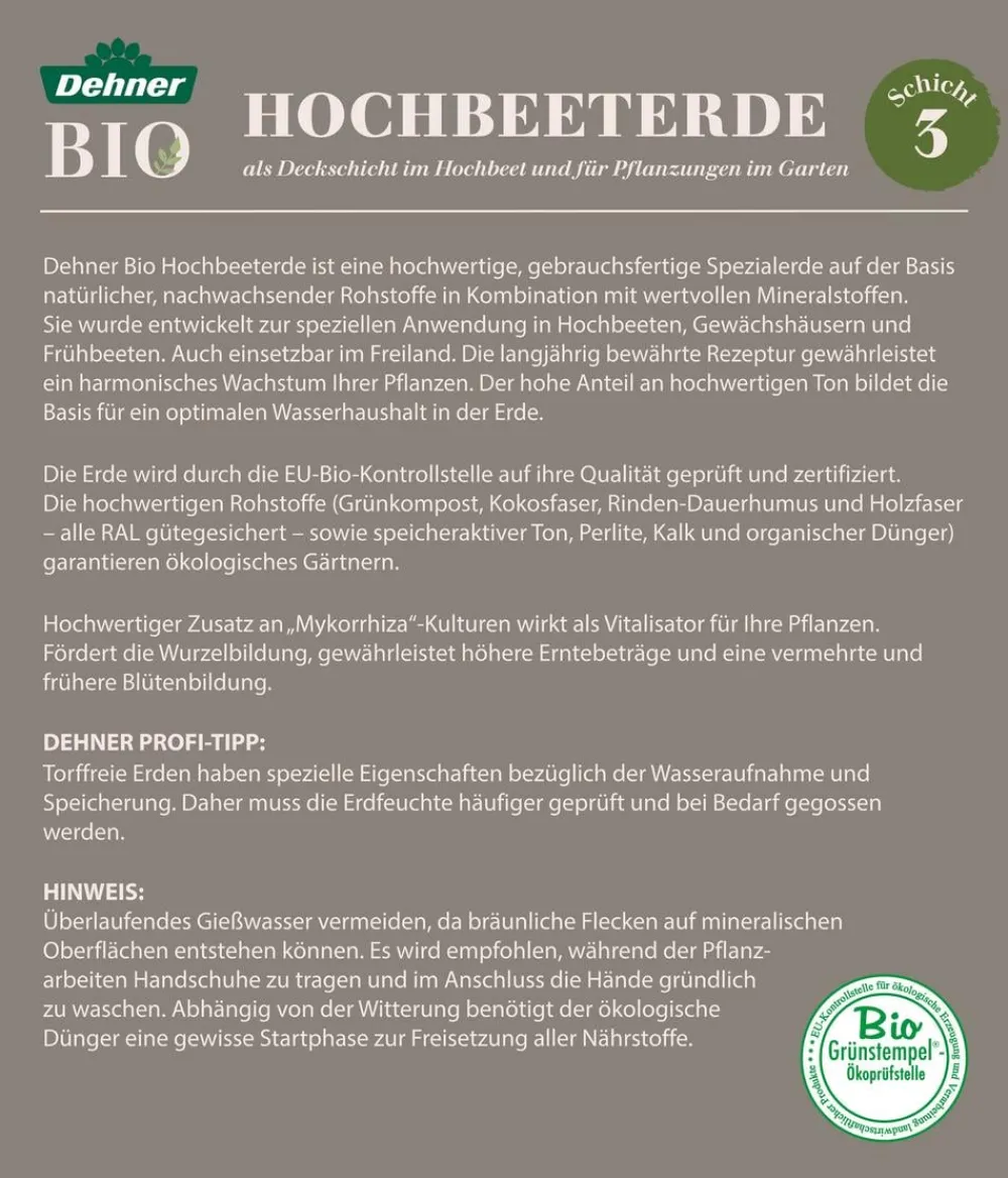 Dehner Bio Blumenerde|Spezialerde - Hochbeet-Erde, 40 l