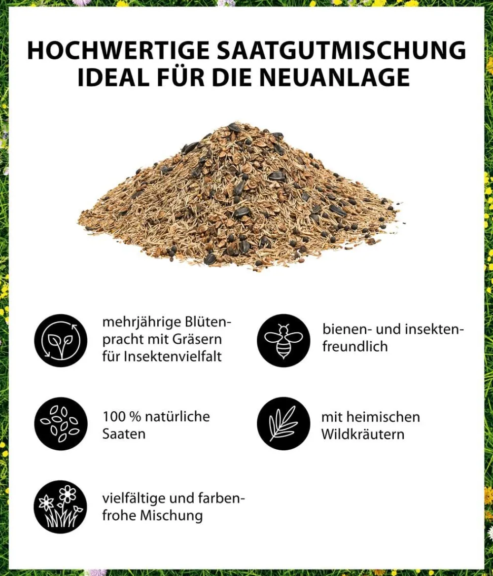 Dehner Bio Rasensamen > Nützlingswiese, 250 g